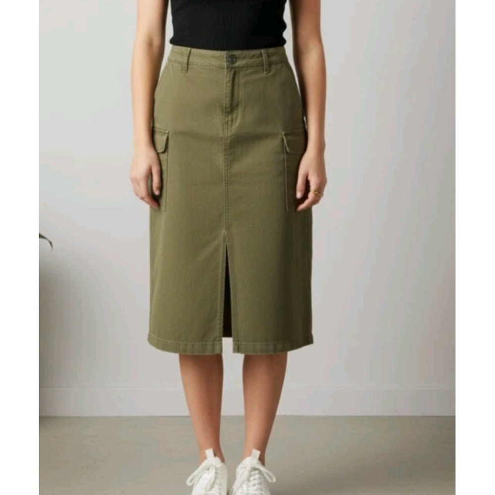 Jason Wu Skirt XS Midi Cargo Long Green Military Y2K Pencil Capsule Casual Chic